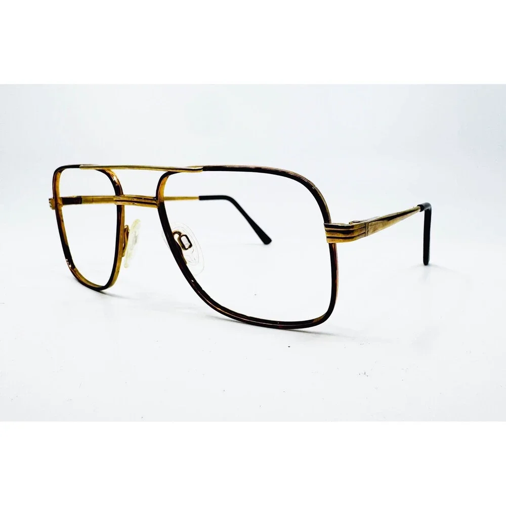 ArtCraft Eyeglass Frames Mens Gold Aviator Double Bridge AC 806P 54-18-140